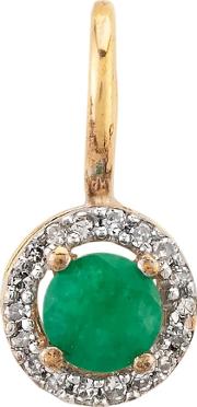 Pre Owned 9ct Yellow Gold Emerald And Diamond Loose Pendant Gmc 80160
