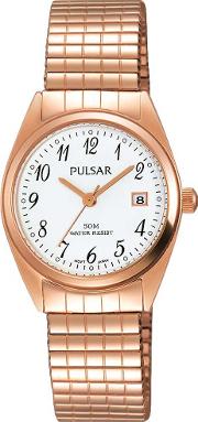 Ladies Rose Gold Plated Expandable Watch Ph7446x1