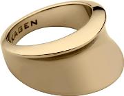 Stainless Steel Gold Plated Concave Ring Jrsg001