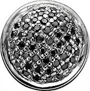Black Rhodium Silver Round Pave Charm 6208895