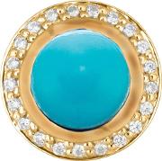 Gold Plated Clear Cubic Zirconia Round Turquoise 5408900