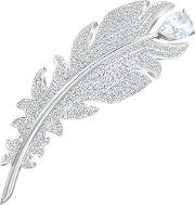 Nice Clear Crystal Feather Brooch 5495417