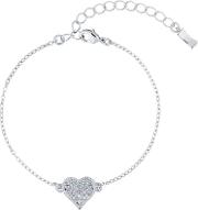 Henya Hidden Heart Silver Finish Pave Bracelet Tbj2176 01 02