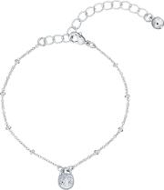 Pasinni Silver Finish Stone Set Mini Padlock Bracelet Tbj2265 01 02