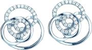 Ladies Sterling Silver Cubic Zirconia Open Knot Stud Earrings Re29334