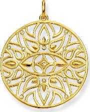 Gold Plated Diamond Round Ornament Pendant D Pe0002 924 39