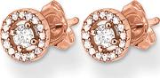 Rose Gold Plated Cubic Zirconia Small Round Cluster Stud Earrings H1814 416 14