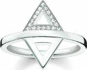 Silver Diamond Double Triangle Ring D Tr0019 725 14 54