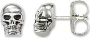 Silver Skull Stud Earrings H1731 001 12