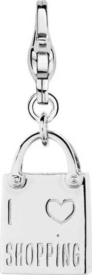 Ladies Silver Shopping Bag Charm 8169si