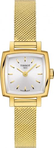Ladies T Lady Lovely Square Gold Tone Mesh Bracelet Watch T058.109.33.031.00