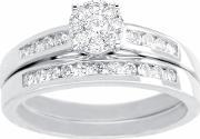 9ct White Gold Diamond Bridal Set Skr2955 M