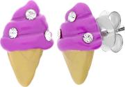 Silver Kids Ice Cream Stud Earrings A914p 