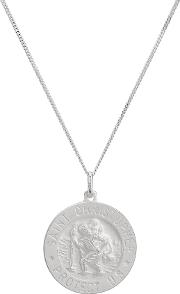 Silver Round Engraved St. Christopher Pendant 8 61 8079