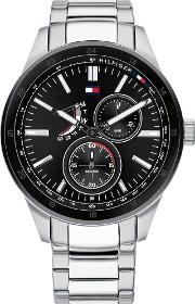 Austin Stainless Steel Black Chronograph Dial Bracelet Watch 1791639