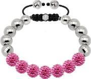 10mm Stainless Steel Pink Crystal Bracelet 020881