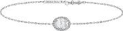 Silver White Oval Crystal Bracelet 020493