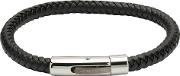 Gunmetal Black Leather Bracelet B371bl21cm