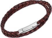 Stainless Steel 21cm Double Antique Red Bracelet B6ar