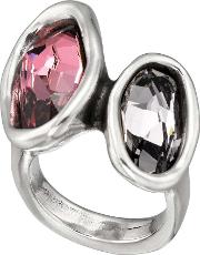 'yesyes' Pink & Black Crystal Ring Ani0403rsahum0l N
