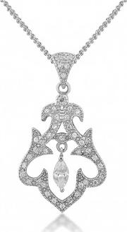 Silver Cubic Zirconia Royal Crest Pendant 3008