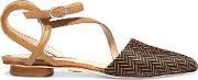 Amora Printed Calf Hair And Suede Point Toe Flats