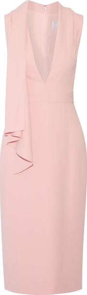 Draped Stretch Cady Midi Dress Baby Pink