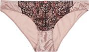 sunrise love low rise lace and stretch silk satin briefs antique rose