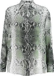 Snake Print Silk Crepe De Chine Blouse