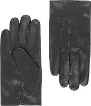 Black Leather Gloves With Cashmere Lining 