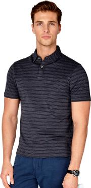 Keaton Grey & Navy Stripe Polo Shirt 