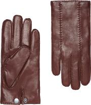 Luxury Italian Leather Tan Cashmere Lined Gloves 