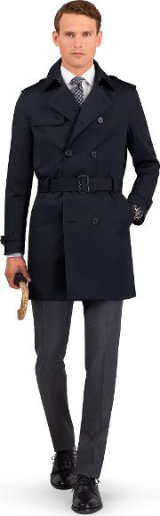 Murray Navy Cotton Blend Trench Coat 