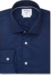 Premium Slim Fit Navy Luxury Oxford Shirt 