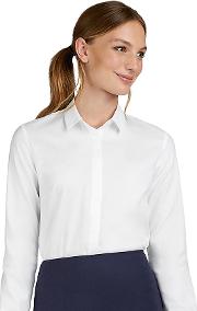 Semi Fitted White Oxford Shirt 