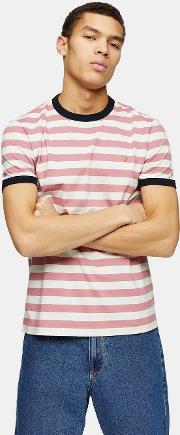 Dusty Rose  Belgrove Stripe Short Sleeve T Shirt