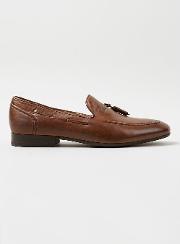 's Tan Leather Tassel Loafers