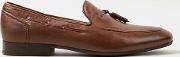  Brown Hudson London Tan Leather Tassel Loafers 