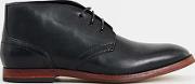 Mens  London Houghton Black Leather Chukka Boots
