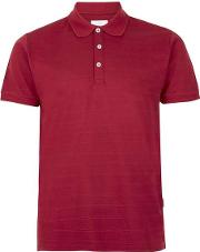 Red Textured Stripe Polo
