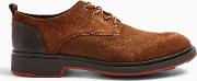 Tan Real Suede Wright Derby Shoes