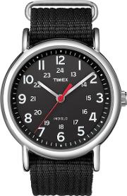 Mens Black Timex Weekender Watch 