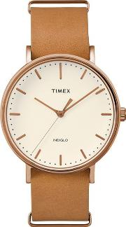 Mens Gold Timex 'the Fairfield' Watch 