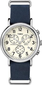 Mens Navy Timex Weekender Oversized Watch 