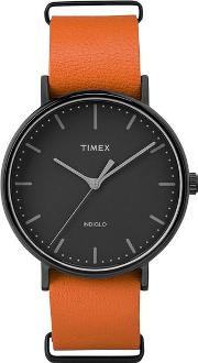 Mens Orange Timex 'the Fairfield' Watch 