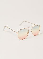 Blue And Pink Ocean Aviator Sunglasses