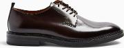 Burgundy Real Leather Venice Derby Shoes