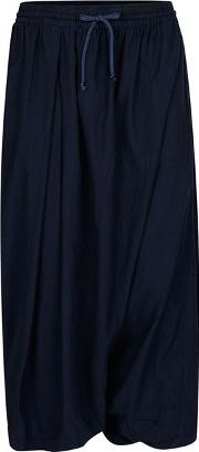 Mens Waven Overdyed Blue Harem Trousers 