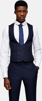 Textured Slim Fit Suit Wasitcoat