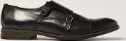 's Morty Black Leather Monk Shoes